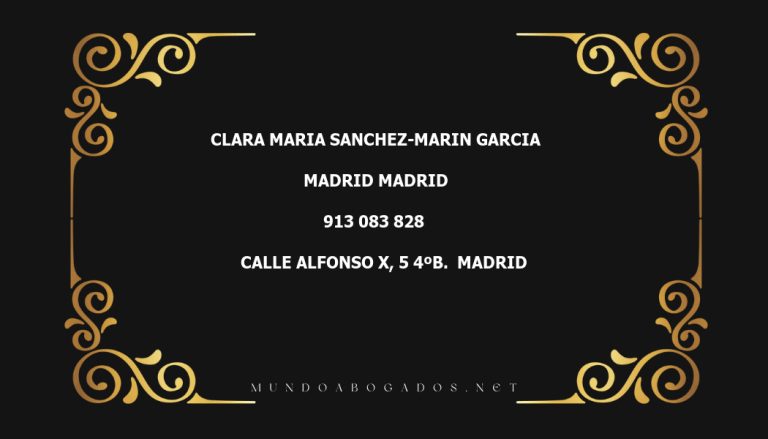 abogado Clara Maria Sanchez-Marin Garcia en la localidad de Madrid