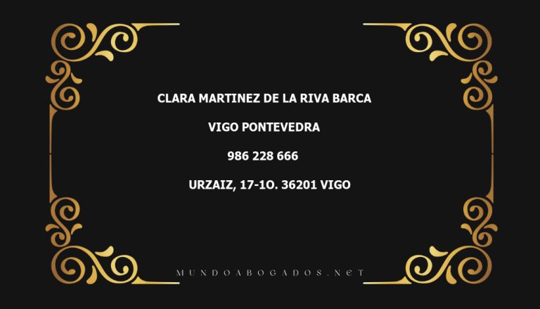 abogado Clara Martinez De La Riva Barca en la localidad de Vigo