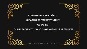 abogado Clara Teresa Toledo Pérez en la localidad de Santa Cruz de Tenerife