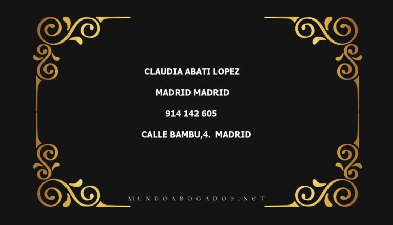 abogado Claudia Abati Lopez en la localidad de Madrid