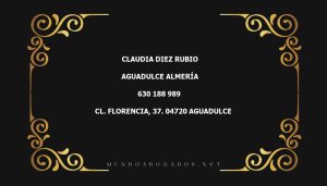 abogado Claudia Diez Rubio en la localidad de Aguadulce