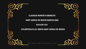 abogado Claudia Monteys Beneito en la localidad de Sant Adria de Besos