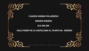 abogado Claudia Vargas Villanueva en la localidad de Madrid