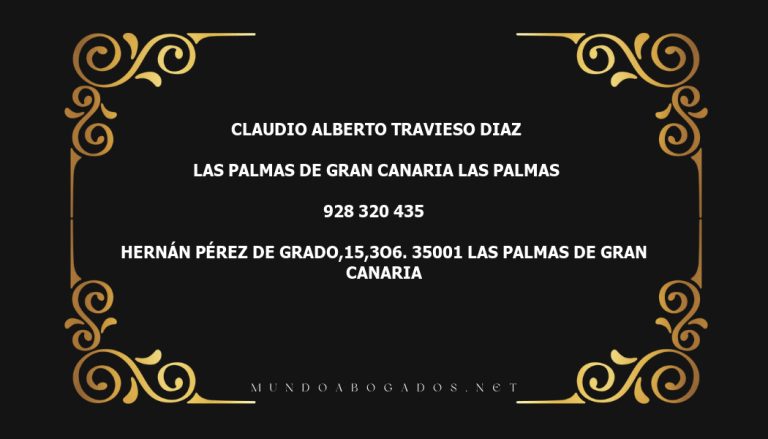 abogado Claudio Alberto Travieso Diaz en la localidad de Las Palmas de Gran Canaria