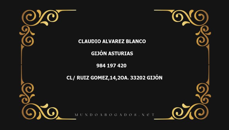 abogado Claudio Alvarez Blanco en la localidad de Gijón