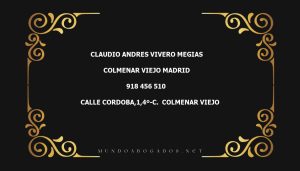 abogado Claudio Andres Vivero Megias en la localidad de Colmenar Viejo