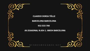 abogado Claudio Doria Tölle en la localidad de Barcelona