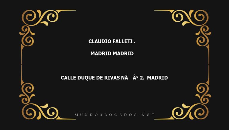 abogado Claudio Falleti . en la localidad de Madrid