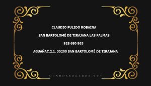 abogado Claudio Pulido Robaina en la localidad de San Bartolomé de Tirajana