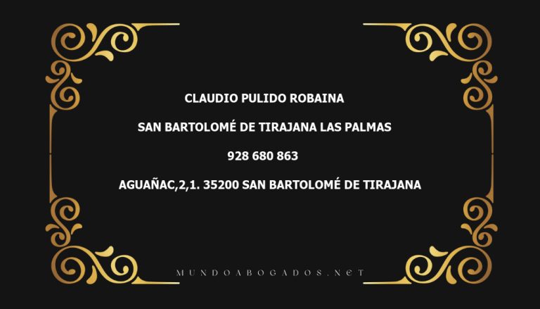 abogado Claudio Pulido Robaina en la localidad de San Bartolomé de Tirajana