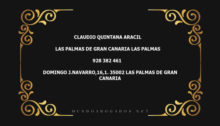 abogado Claudio Quintana Aracil en la localidad de Las Palmas de Gran Canaria