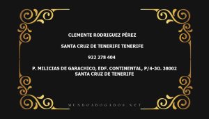 abogado Clemente Rodriguez Pérez en la localidad de Santa Cruz de Tenerife