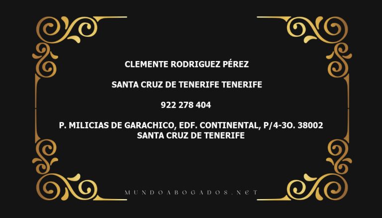 abogado Clemente Rodriguez Pérez en la localidad de Santa Cruz de Tenerife