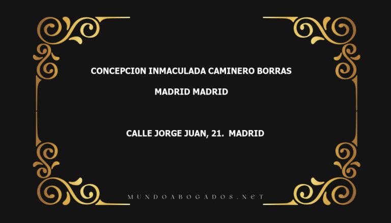 abogado Concepci0N Inmaculada Caminero Borras en la localidad de Madrid