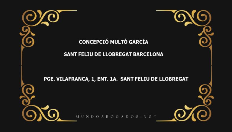 abogado Concepció Multó García en la localidad de Sant Feliu de Llobregat