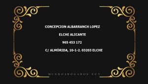 abogado Concepcion Albarranch Lopez en la localidad de Elche