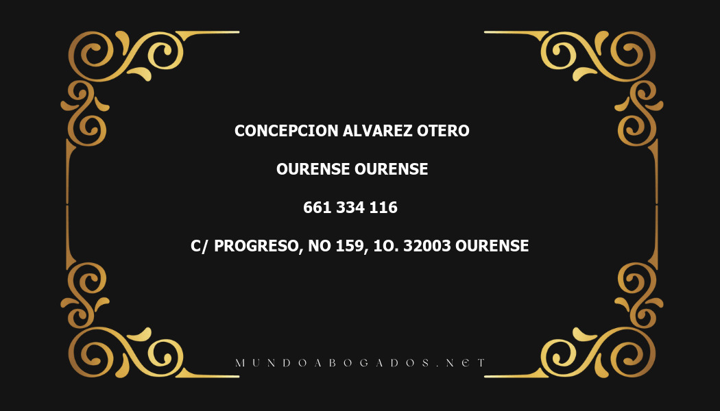 abogado Concepcion Alvarez Otero en la localidad de Ourense