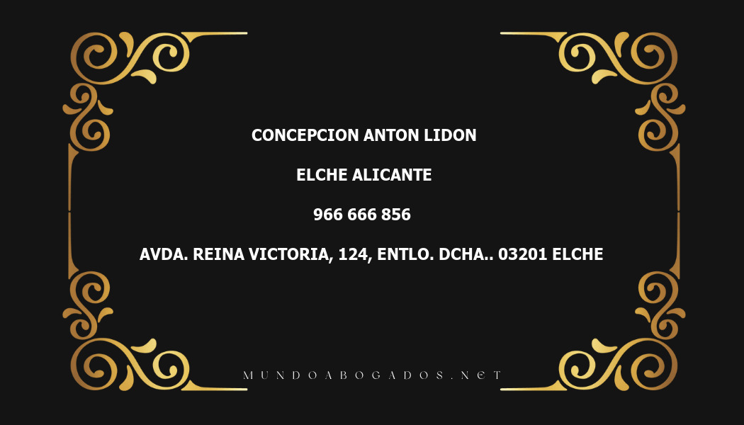 abogado Concepcion Anton Lidon en la localidad de Elche