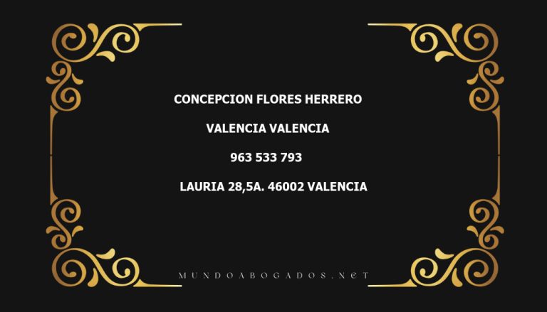 abogado Concepcion Flores Herrero en la localidad de Valencia