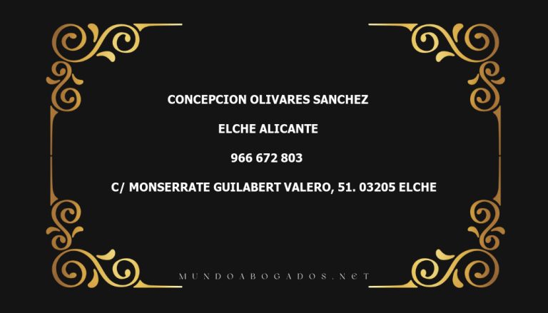 abogado Concepcion Olivares Sanchez en la localidad de Elche