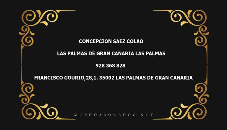 abogado Concepcion Saez Colao en la localidad de Las Palmas de Gran Canaria