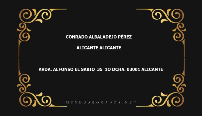 abogado Conrado Albaladejo Pérez en la localidad de Alicante