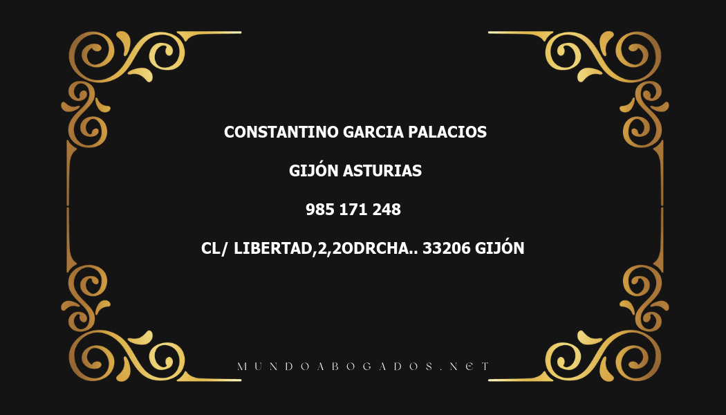 abogado Constantino Garcia Palacios en la localidad de Gijón