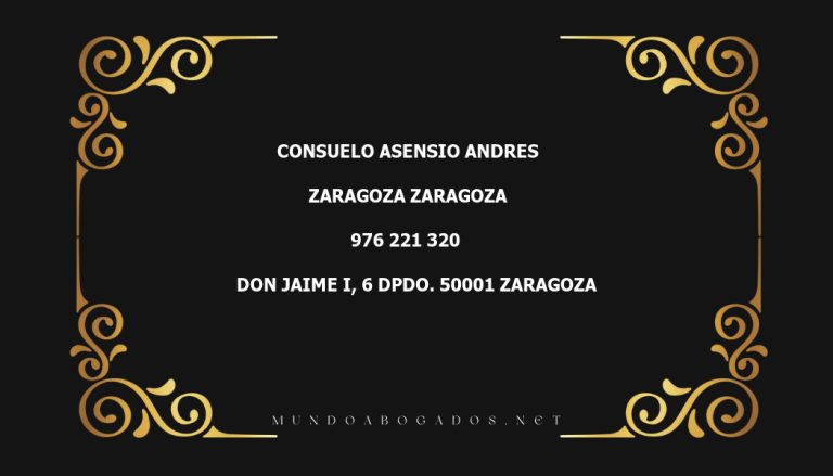 abogado Consuelo Asensio Andres en la localidad de Zaragoza