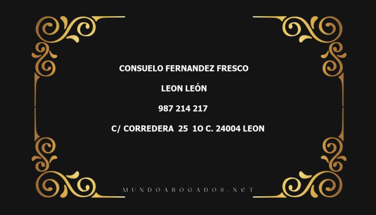 abogado Consuelo Fernandez Fresco en la localidad de Leon