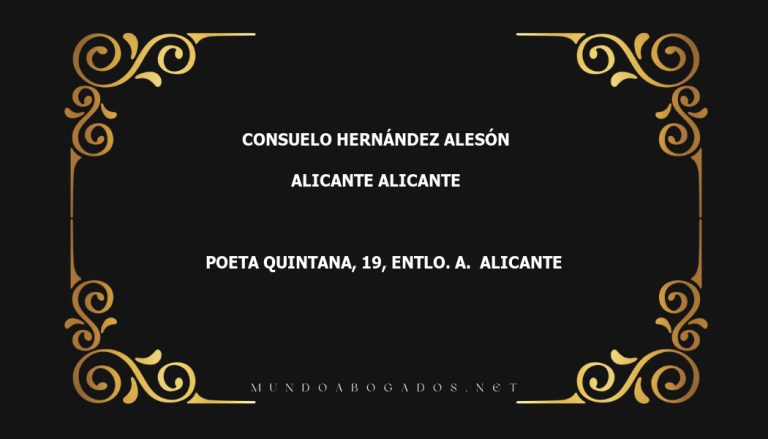 abogado Consuelo Hernández Alesón en la localidad de Alicante