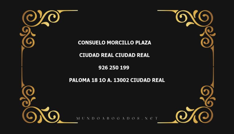 abogado Consuelo Morcillo Plaza en la localidad de Ciudad Real