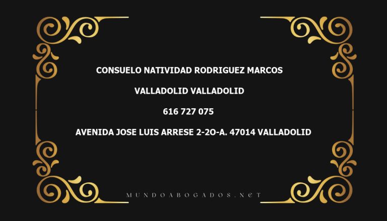 abogado Consuelo Natividad Rodriguez Marcos en la localidad de Valladolid