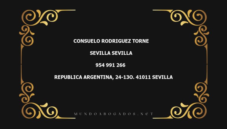 abogado Consuelo Rodriguez Torne en la localidad de Sevilla