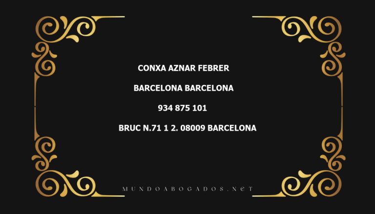 abogado Conxa Aznar Febrer en la localidad de Barcelona