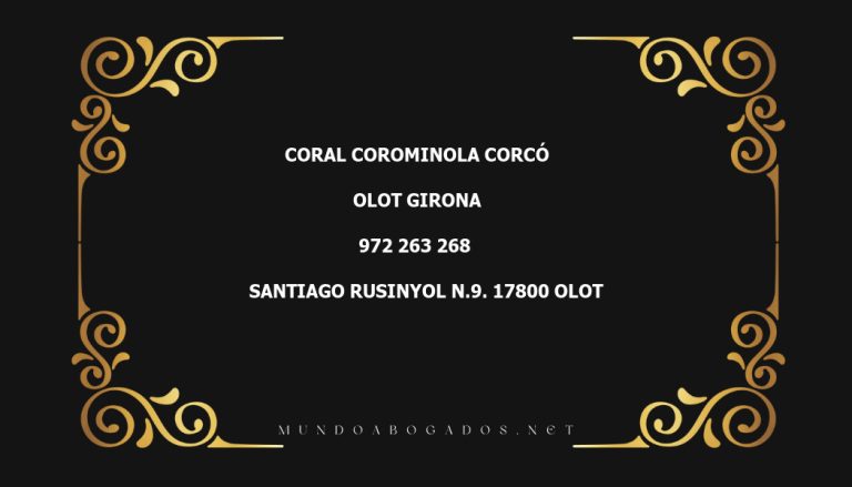 abogado Coral Corominola Corcó en la localidad de Olot