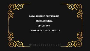 abogado Coral Ferrero Castronuño en la localidad de Sevilla