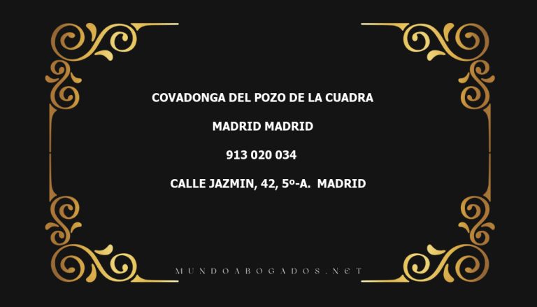 abogado Covadonga Del Pozo De La Cuadra en la localidad de Madrid