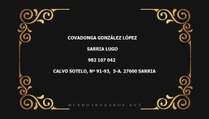 abogado Covadonga González López en la localidad de Sarria