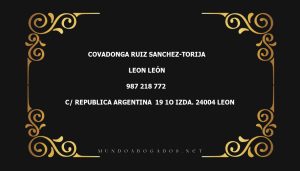 abogado Covadonga Ruiz Sanchez-Torija en la localidad de Leon