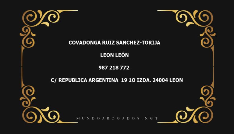 abogado Covadonga Ruiz Sanchez-Torija en la localidad de Leon