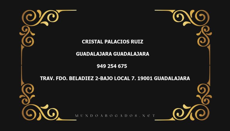 abogado Cristal Palacios Ruiz en la localidad de Guadalajara