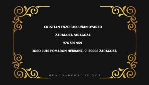 abogado Cristian Enzo Bascuñan Oyarzo en la localidad de Zaragoza