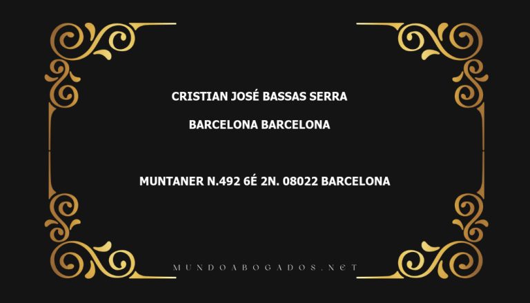 abogado Cristian José Bassas Serra en la localidad de Barcelona