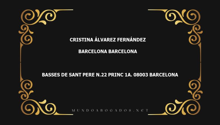 abogado Cristina Álvarez Fernández en la localidad de Barcelona