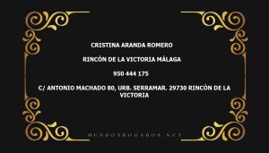 abogado Cristina Aranda Romero en la localidad de Rincón de la Victoria