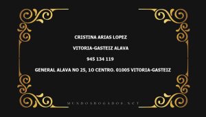 abogado Cristina Arias Lopez en la localidad de Vitoria-Gasteiz