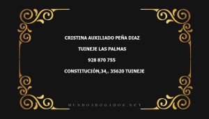 abogado Cristina Auxiliado Peña Diaz en la localidad de Tuineje