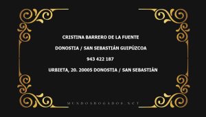 abogado Cristina Barrero De La Fuente en la localidad de Donostia / San Sebastián