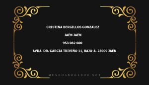 abogado Cristina Bergillos Gonzalez en la localidad de Jaén