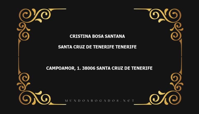 abogado Cristina Bosa Santana en la localidad de Santa Cruz de Tenerife